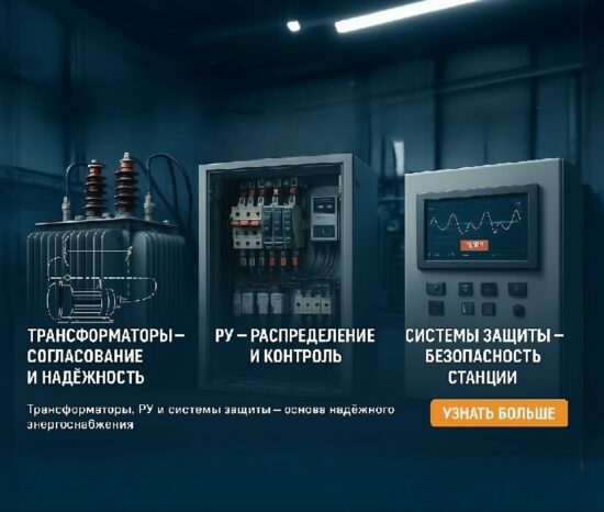 Электрические компоненты газопоршневых электростанций