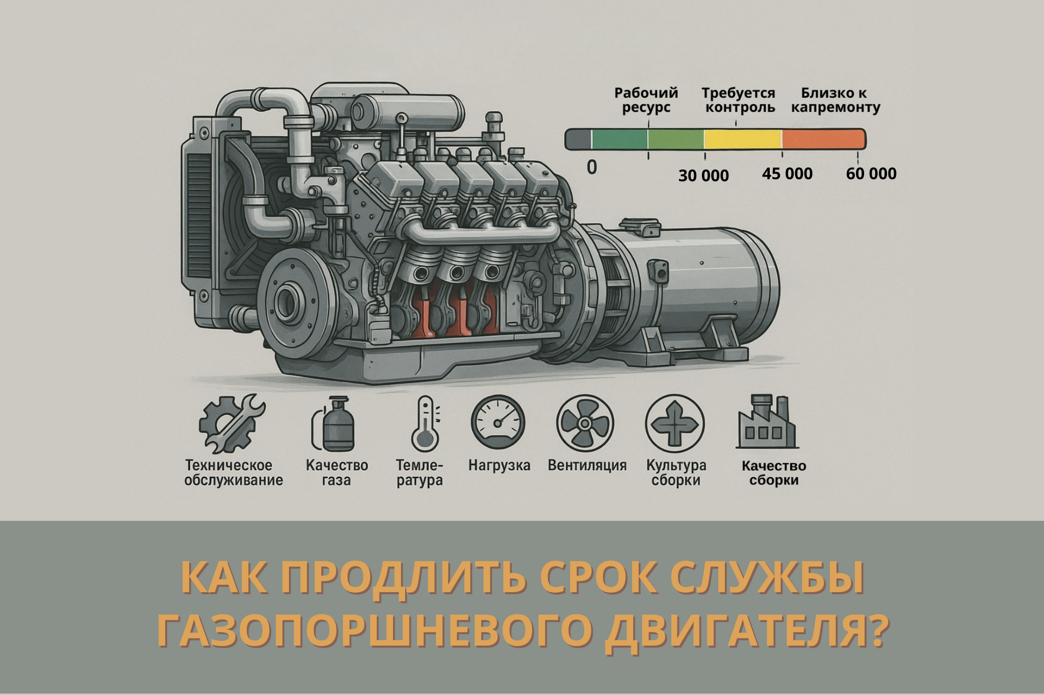 срок службы газопоршневого двигателя