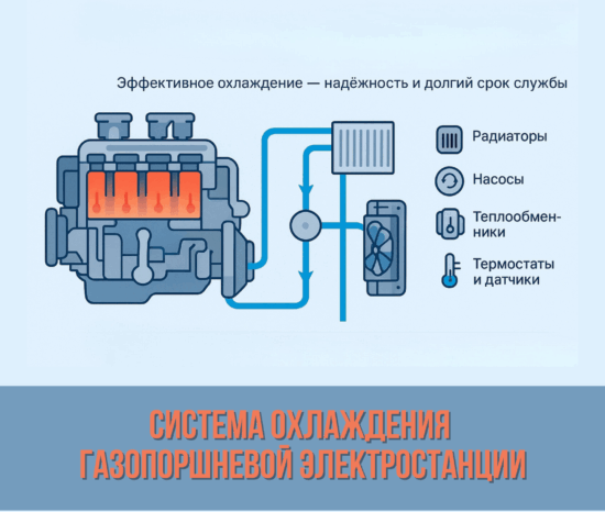Система охлаждения газопоршневой электростанции